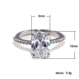 Sang Trọng Lớn Hình Bầu Dục Cắt Zircon Vòng Micro Paved <span class=keywords><strong>CZ</strong></span> Nhẫn Cho Đồ Trang Sức Thời Trang Bạc Nữ Nhẫn Cưới Cho Phụ Nữ - Product Image 3