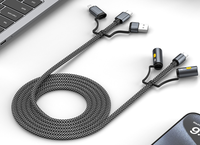 Câble de charge rapide universel tressé compatible avec les écouteurs téléphones mobiles ordinateurs portables connecteurs multiples