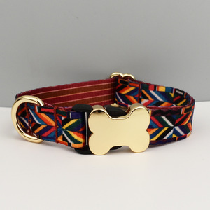 Conjunto de <span class=keywords><strong>Collar</strong></span> y Correa para Perro de Estilo Étnico, Personalizado, Ajustable, Acolchado, Tejido, con Placas de Identificación Grabadas con Números - Product Image 2