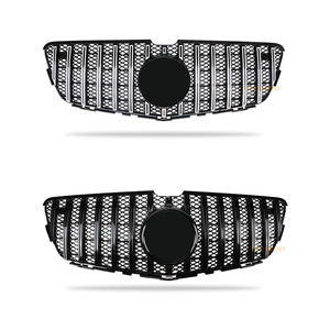 กระจังหน้าทรง GT สีเงินและดำ ดีไซน์แบบ <span class=keywords><strong>Panamericana</strong></span> สำหรับรถยนต์ Mercedes Benz R CLASS W251 ปี 2011 2012 2013 2014 2015 2016 2017 - Product Image 1