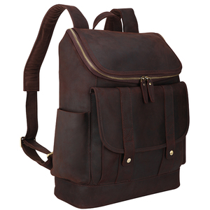 Sac à dos Vintage en cuir de vache 2020 pouces, sac d'école, de voyage pour ordinateur portable, fleuri, Crazy Horse, 15.6 - Product Image 2