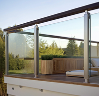 Rampe en verre en alliage d'aluminium avec fentes pour cartes internes/externes pour balcon de villa et main courante d'escalier, quincaillerie allemande ROTO