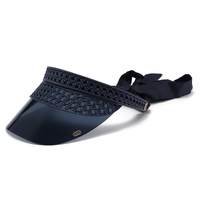 Twooo T1669 Chapeau de soleil ouvert personnalisable pour femmes Mode d'été Chapeau de soleil en rotin tissé avec ruban