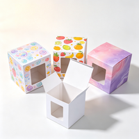 Boîte pliante en papier transparente, boîte de présentation blanche pour les marchandises en magasin, emballage cadeau, vente en gros
