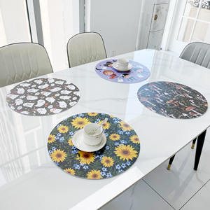 Manteles Individuales Redondos de Girasol, Manteles Individuales de Plástico PP Impresos Personalizados - Product Image 2