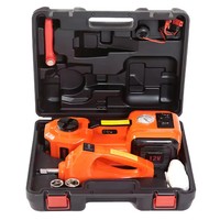 Cric électrique portable multifonction 4-en-1 de 5 tonnes, kit de levage hydraulique pour voiture 12V DC avec gonfleur de pneus et clé à chocs