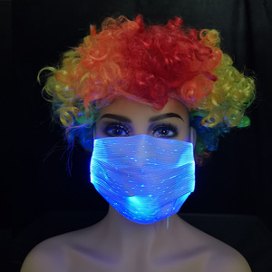 Mascarilla con batería recargable para fiesta de Halloween, máscara facial luminosa de fibra óptica Led, 7 colores, <span class=keywords><strong>2021</strong></span> - Product Image 3
