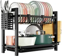 65/85cm Stainless Steel Dish Rack Drainer Kitchen Storage Drying Shelf Tray Over  Sink Utensil Holder