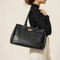Sac fourre-tout en cuir véritable personnalisé grande capacité pour le bureau et les affaires pour femmes OEM ODM Marque privée