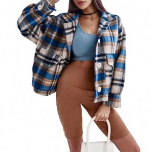 保暖纽扣上衣休闲衬衫夹克女服装外套外套 - Product Image 2