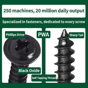 <span class=keywords><strong>Vis</strong></span> autotaraudeuses à tête cruciforme noire PWA, <span class=keywords><strong>vis</strong></span> à tête ronde autotaraudeuses, <span class=keywords><strong>vis</strong></span> pour châssis d'ordinateur, vente en gros M4/M5 - Product Image 6