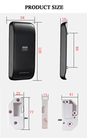 Clavier connecté Wi-Fi TTlock en acier inoxydable pour armoire de cuisine, casier électronique numérique RFID intelligent à bouton-poussoir en aluminium