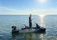 Kayak de pêche LSF HDPE 1-2 personnes, propulsion par pédale, moteur électrique, bateau en plastique robuste, surf en mer, 3,1-4m