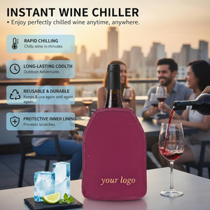 Manchon isotherme personnalisé pour <span class=keywords><strong>bouteille</strong></span> de vin avec logo – Garde le vin au frais longtemps – Idéal pour les bouteilles de <span class=keywords><strong>Prosecco</strong></span>, de champagne et de bière - Product Image 2
