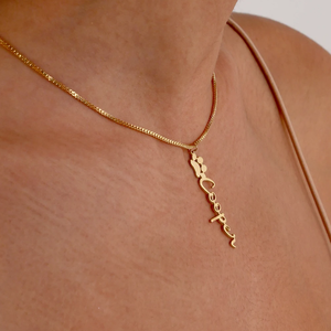 Nuovo nome personalizzato in acciaio inox lettera collana ciondolo gioielli placcato oro per regalo di compleanno maschile femminile - Product Image 2