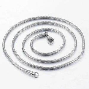 Chaîne de <span class=keywords><strong>collier</strong></span> en acier inoxydable couleur acier, chaîne serpent en acier inoxydable, colliers tendance pour hommes et femmes, vente chaude - Product Image 3