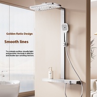 Cross-Border 5-Fonction En Laiton Poli Mitigeur Pluie Pulvérisation Céramique Nouveau Ménage Constant Douche Bain Douche Robinets