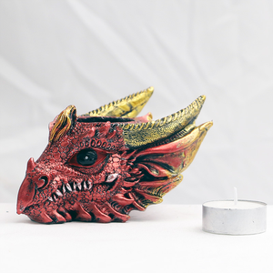 Adorno de Aromaterapia Dragón Creativo DRB012 Porta Velas Cabeza de Dragón Vintage Artesanía de Resina Dormitorio - Product Image 4