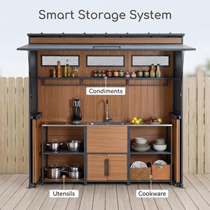 Nuova <span class=keywords><strong>Cucina</strong></span> BBQ Modulare Mobile da Esterno in Acciaio Inox e Acrilico, Stile Moderno, con Caratteristiche Ignifughe ed Ecologiche - Product Image 2
