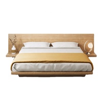 Lit Tatami Multifonctionnel à Lit Bas Style Japonais Cadre de Lit en Bois MDF Queen avec Rangement