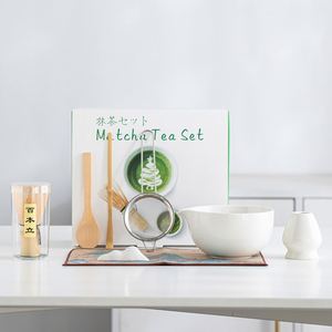 Japanese <b>Set</b> With Bamboo Ceramic Bowl <b>Tea</b> Scoop Sifter and Whisk Holder Traditional <b>Matcha</b> Preparation Kit - Product Image 2