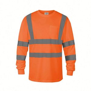 Chemise de sécurité noire à manches longues bicolore chemises à manches longues haute visibilité vêtements de sécurité réfléchissants - Product Image 1