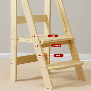 Adjustable <strong>Folding</strong> Helper Tower Montessori Learning Tower <strong>Kitchen</strong> Helper Toddler Safety <strong>Stool</strong> - Product Image 3