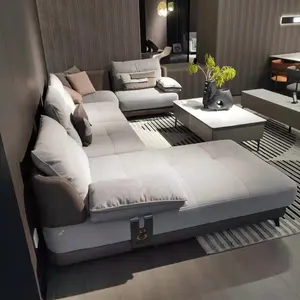 Neue Designs Comfort Sofa Villa Wohnzimmer möbel Sofa garnitur Modulare Couch Modernes Luxus-Samt-U-förmiges Leders ofa