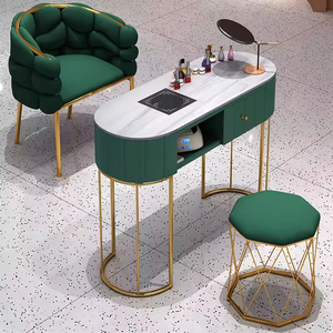 Table de manucure MoreDesign de qualité supérieure en acier inoxydable pour salon de beauté et <span class=keywords><strong>spa</strong></span> avec chaise - Durable et écologique - Product Image 1