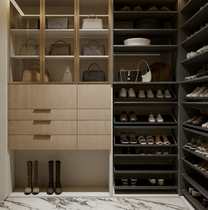 Wholesale Luxury Entrance <strong>Shoe</strong> <strong>Rack</strong> with Integrated LED Strips Glass Display Case for Sneakers and Luxury Handbags - Product Image 5