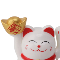 Vente chaude 2 pouces ABS chat chanceux main rebondissante Statue japonaise Fengshui chinois agitant chat décor à la maison