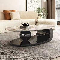 Table basse convertible en pierre massif de style nordique moderne de luxe pour petit appartement ou salon