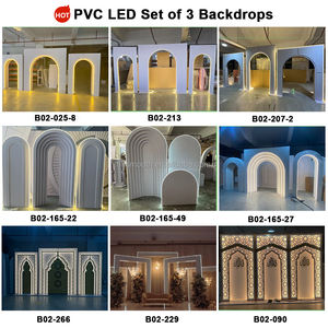 Arche de fond de scène de mariage personnalisée en acrylique blanc lisse avec éclairage LED - Product Image 6