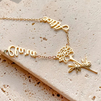 Collier minimaliste personnalisé Emanco en acier inoxydable plaqué argent/or, bijou tendance personnalisé pour la fête des mères