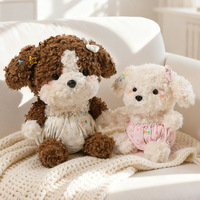 Nouveauté : Peluche chien bouclé avec lunettes bicolores, 20 cm, compagnon doux pour amis, cadeau surprise de fêtes