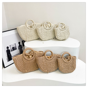 Borsa da Spiaggia Mini Estiva da Donna in Paglia Intrecciata alla Moda 2026 - <span class=keywords><strong>Borse</strong></span> a Mano in <span class=keywords><strong>Vimini</strong></span> per Donna - Product Image 2