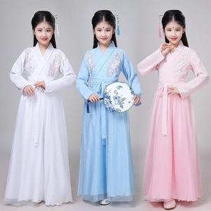 Robe Hanfu pour filles, coupe trapèze, en mousseline respirante, collection Printemps 2024, costume de spectacle - Product Image 1