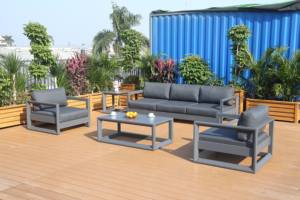 Vente chaude usine : Ensemble <span class=keywords><strong>de</strong></span> canapés d'extérieur modernes et confortables, faible MOQ, mobilier <span class=keywords><strong>de</strong></span> <span class=keywords><strong>jardin</strong></span> en aluminium, coussins imperméables, prêt pour le <span class=keywords><strong>salon</strong></span> - Product Image 2