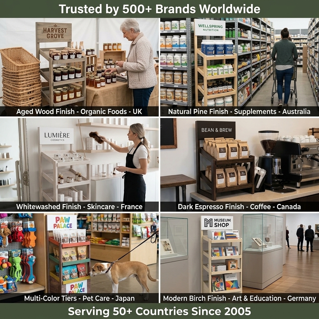 Custom Wood Gravity Feed Display Stand for Canned Fish Beef Meat Tins FIFO Auto-Refill Retail Store Rack Eco-Friendly Plywood — view 6