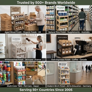 Présentoir en bois personnalisé à alimentation par gravité pour conserves de poisson, de bœuf et de viande, avec système de remplissage automatique FIFO pour rayonnages de magasin de détail, en contreplaqué écologique - Product Image 6