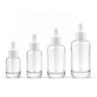 Flacon compte-gouttes vide en verre transparent pour huiles essentielles, avec pompe à bulbe en caoutchouc et bouchon à vis, 30ml 50ml 100ml 120ml, vente en gros pour sérum, usine OEM