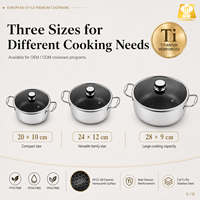 Olla Profesional G8 de Cerámica de 20 cm con Revestimiento de Panal de Abeja, Reforzada con Titanio, Libre de PFAS, Utensilios de Cocina Híbridos de Acero Inoxidable de Triple Capa
