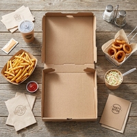 Boîtes à pizza carrées en carton ondulé sur mesure de 6, 7, 8, 9, 10, 12, 16, 18 pouces, jetables, biodégradables, emballages alimentaires aseptiques