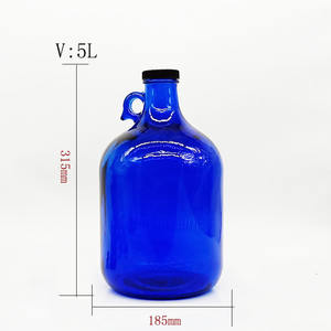 Conteneurs à vin bleus de cinq gallons (<span class=keywords><strong>5</strong></span> <span class=keywords><strong>litres</strong></span>) de grande capacité, <span class=keywords><strong>bouteille</strong></span> de vin de Californie avec une poignée - Product Image 4