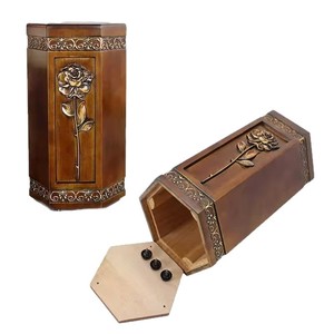 Urna Cilíndrica de Madera Maciza para Rosas, Suministros Funerarios Personalizados - Product Image 1