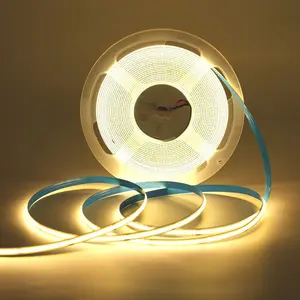 Iluminação econômica livre de pontos CRI80 IP20 24V 12W 8mm 1 camada 3000K 4000K 6000K 512 chips cob strip