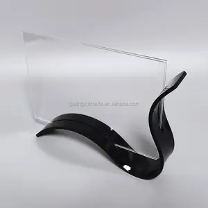 Double Sides Acrylic Sign Holder S Style Curved Frame Acrylic Sign Display Stand