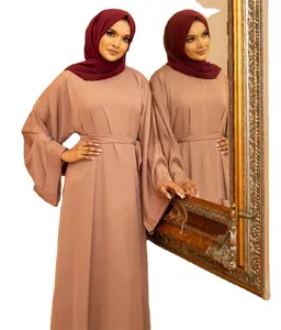 Лидер продаж, простая Базовая однотонная женская одежда, скромная Женская Арабская одежда, мусульманское платье