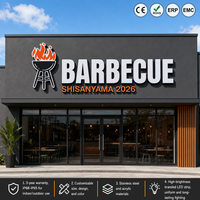 Enseigne commerciale personnalisée en lettres 3D LED pour barbecue, signalétique extérieure, enseigne de porte pour restaurant, fournitures et décoration