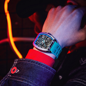 Orologio Meccanico di Alta Qualità Tonneau, Design Esclusivo in Acciaio Inossidabile, Impermeabile, Orologio <span class=keywords><strong>da</strong></span> <span class=keywords><strong>Polso</strong></span> di Lusso di Marca per <span class=keywords><strong>Uomo</strong></span> - Product Image 5